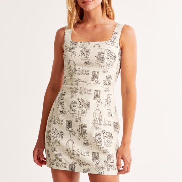 Abercrombie & Fitch Dresses & Skirts - Like New A&F Women's Linen-Blend Wide Strap Mini Dress Sz LP